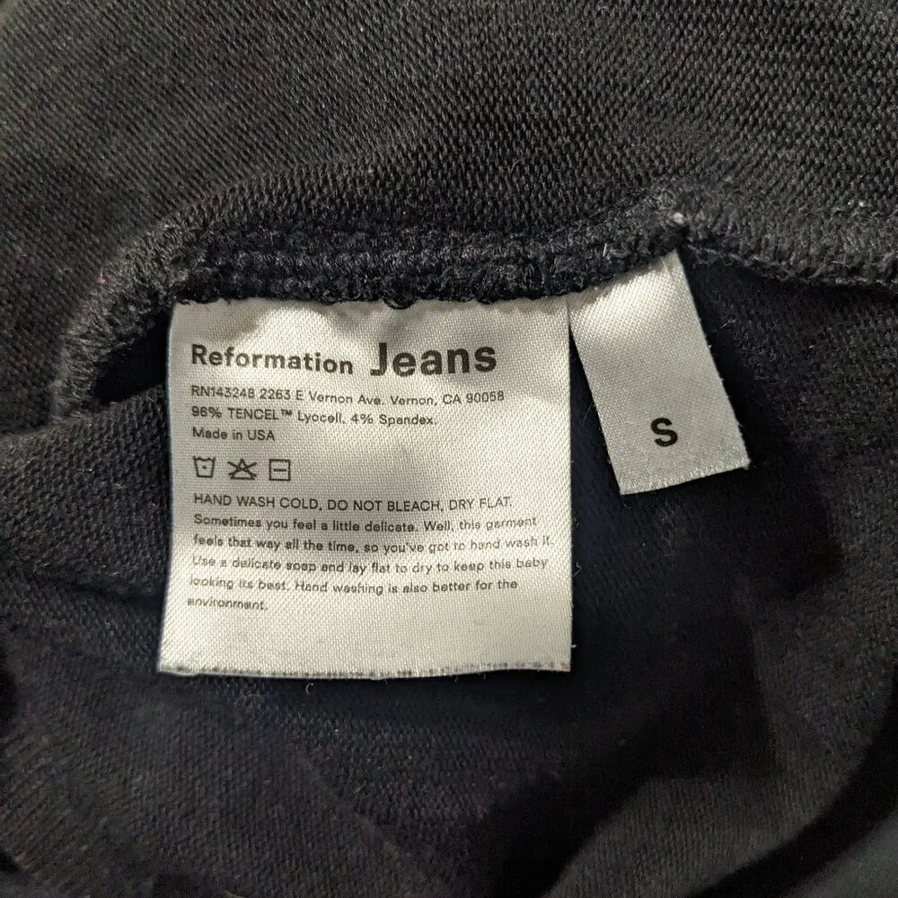 reformation jeans mockneck cropped top knit sweater black size small - Picture 6 of 6
